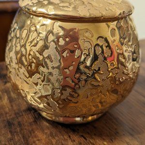 1950's Vintage McCoy Sugar, Creamer Set, 3 pc Sunburst Gold Line 24K